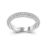 Louily Vintage 3 Row Design Round Cut Women's Wedding Band In Sterling Silver - louilyjewelry