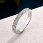 Louily Vintage 3 Row Design Round Cut Women's Wedding Band In Sterling Silver - louilyjewelry
