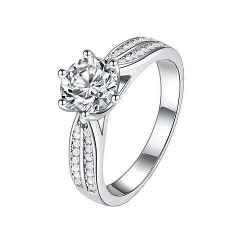 Starlight Moissanite 1.0 Carat Engagement Ring louilyjewelry