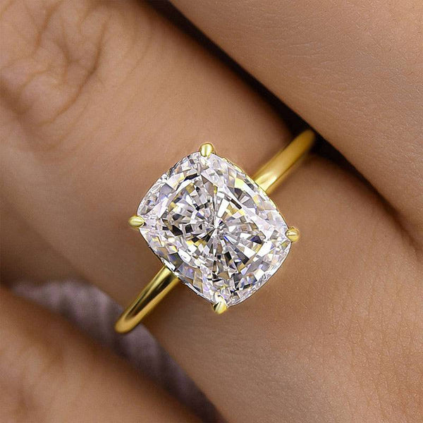 Louily Attractive Cushion Cut Engagement Ring