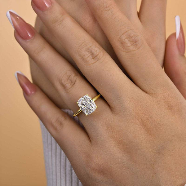 Louily Attractive Cushion Cut Engagement Ring