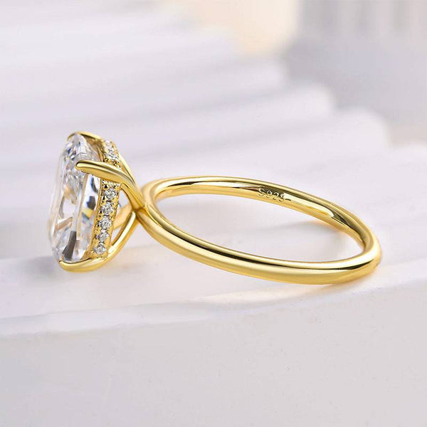 Louily Attractive Cushion Cut Engagement Ring