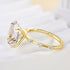 Louily Bright Yellow Gold Oval Cut Engagement Ring In Sterling Silver - louilyjewelry
