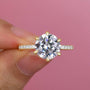 Louily Classic 6 Prong Round Cut Simulated Diamonds Engagement Ring - louilyjewelry