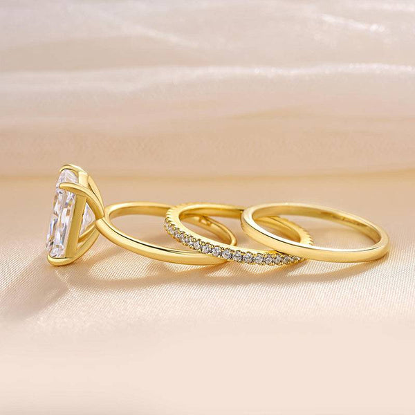 Louily Classic Radiant Cut 3PC Wedding Ring Set