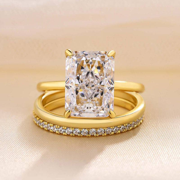 Louily Classic Radiant Cut 3PC Wedding Ring Set