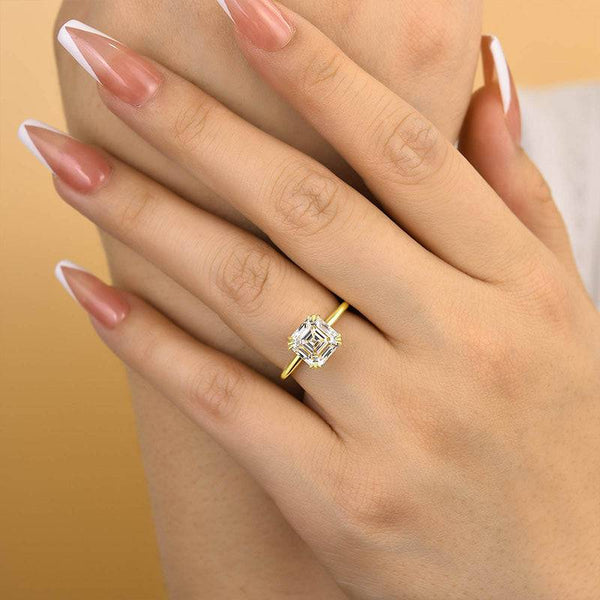 Louily Dainty Asscher Cut Women's Engagement Ring