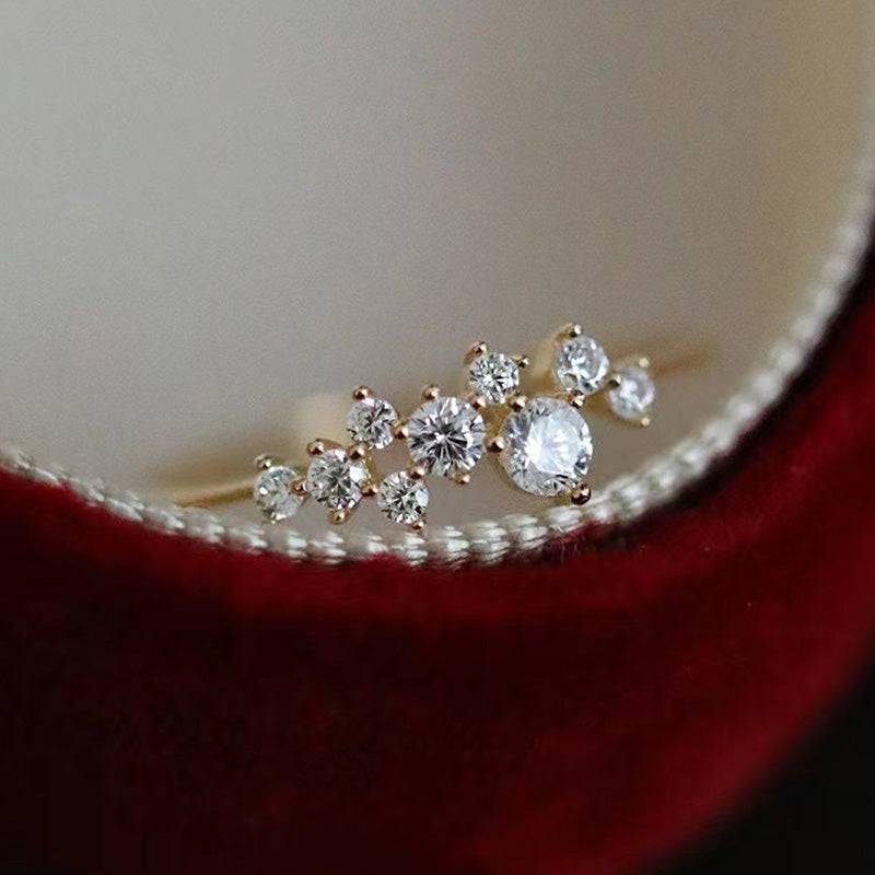 Louily Dainty Yellow Gold Round Cut Wedding Band In Sterling Silver - louilyjewelry