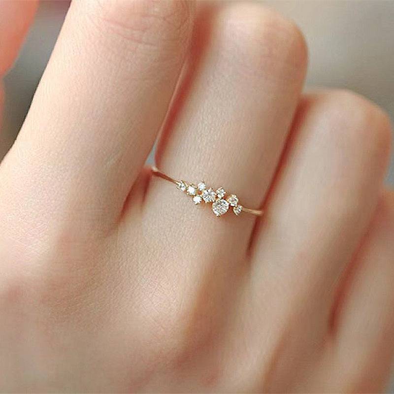 Louily Dainty Yellow Gold Round Cut Wedding Band In Sterling Silver - louilyjewelry