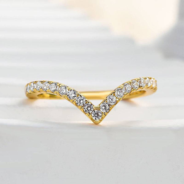 Louily Enchanting V-shaped Design Full Wedding Band