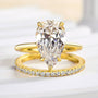 Louily Excellent 3.5Ct Pear Cut Wedding Ring Set In Sterling Silver - louilyjewelry