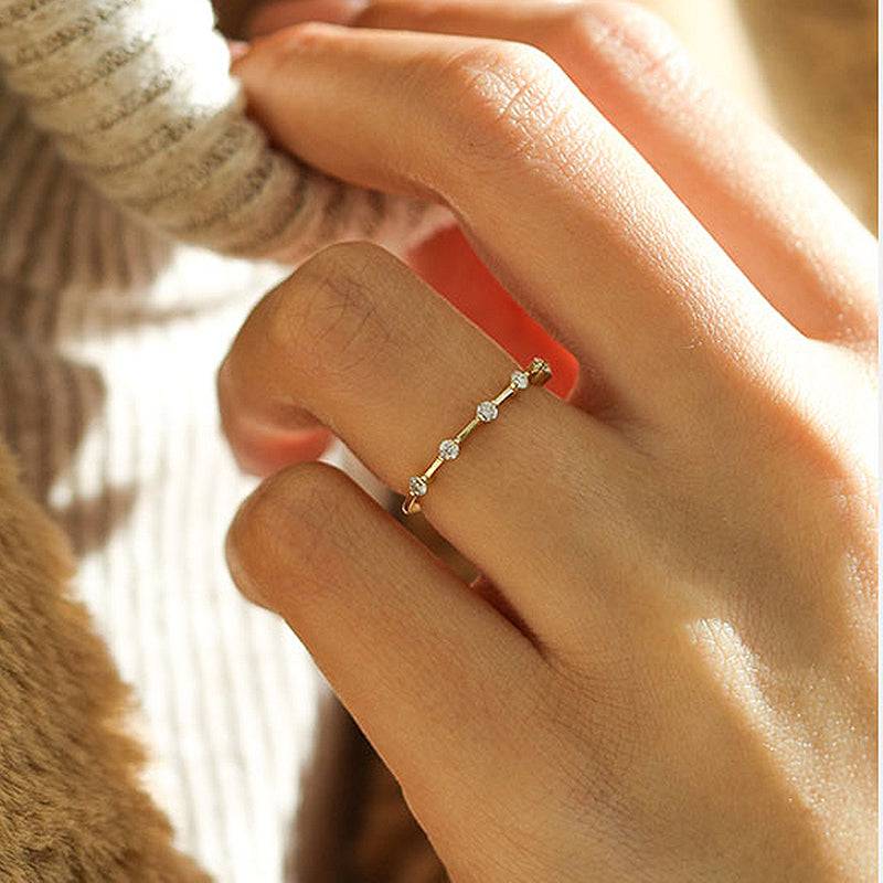 Louily Fashion Design White Gold Round Cut Women's Wedding Band In Sterling Silver - louilyjewelry