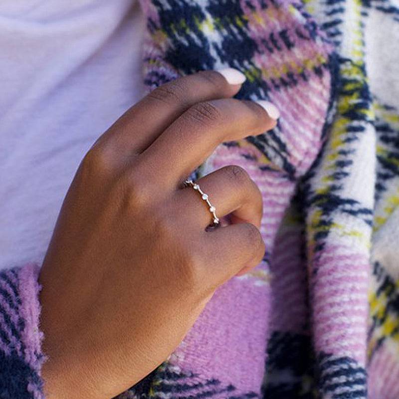 Louily Fashion Design White Gold Round Cut Women's Wedding Band In Sterling Silver - louilyjewelry