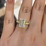 Louily Gorgeous Emerald Cut Engagement Ring For Women In Sterling Silver - louilyjewelry