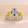 Louily Gorgeous Emerald Cut Wedding Set In For Women - louilyjewelry