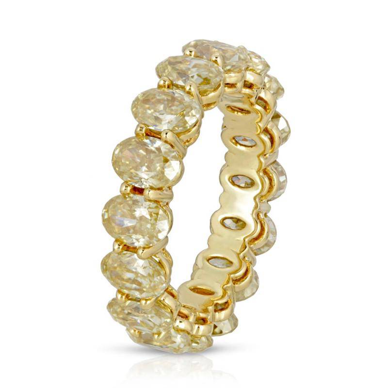 Louily Gorgeous Yellow Gold Oval Cut Yellow Sapphire Wedding Band For Women In Sterling Silver - louilyjewelry