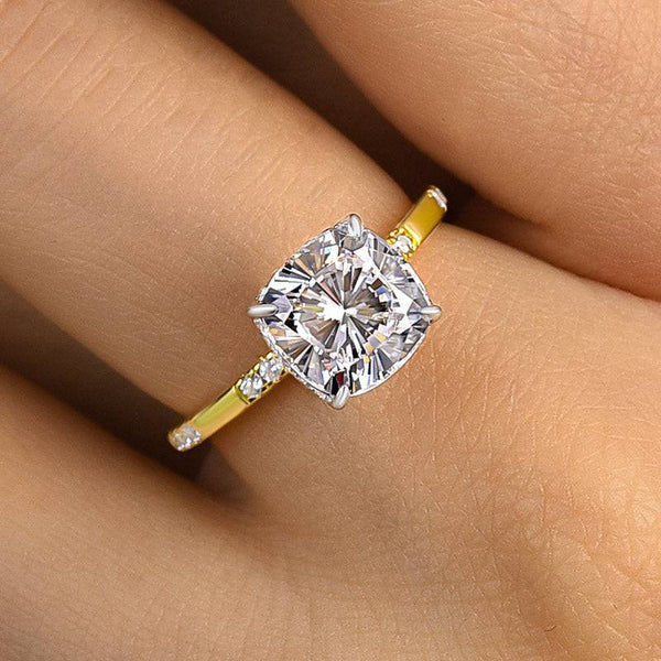 Louily Lovely Two-tone Cushion Engagement Ring