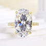 Louily Luxurious Yellow Gold 8.0Ct Oval Cut Engagement Ring In Sterling Silver - louilyjewelry