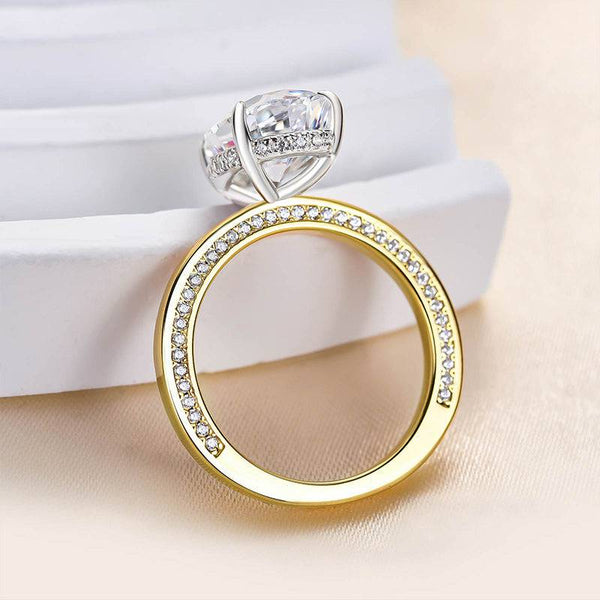 Louily Luxury Two-tone Pear Cut Engagement Ring