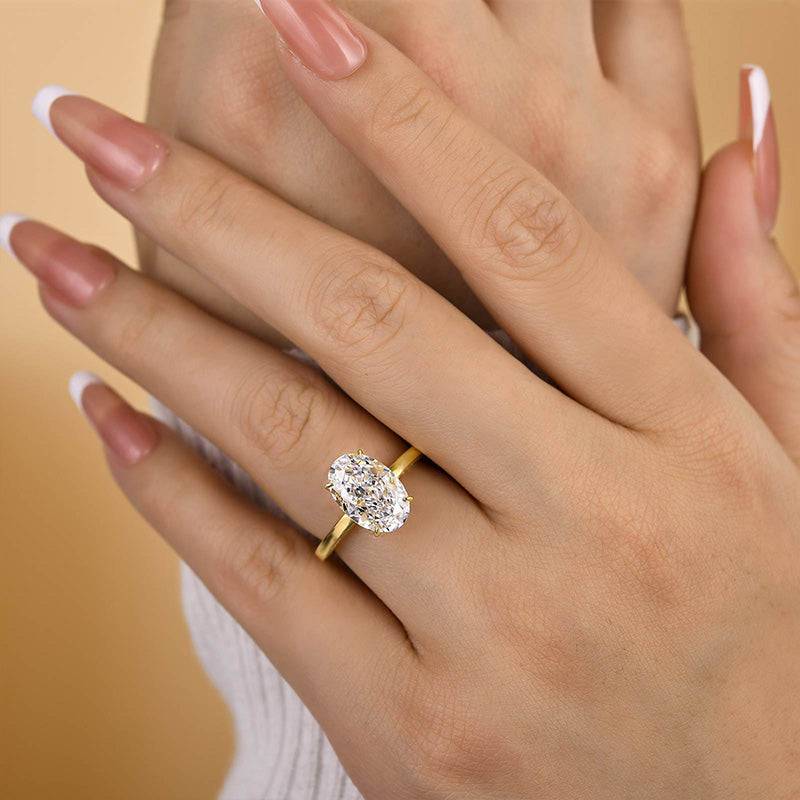 Louily Luxury Crushed Ice Oval Cut Engagement Ring - louilyjewelry