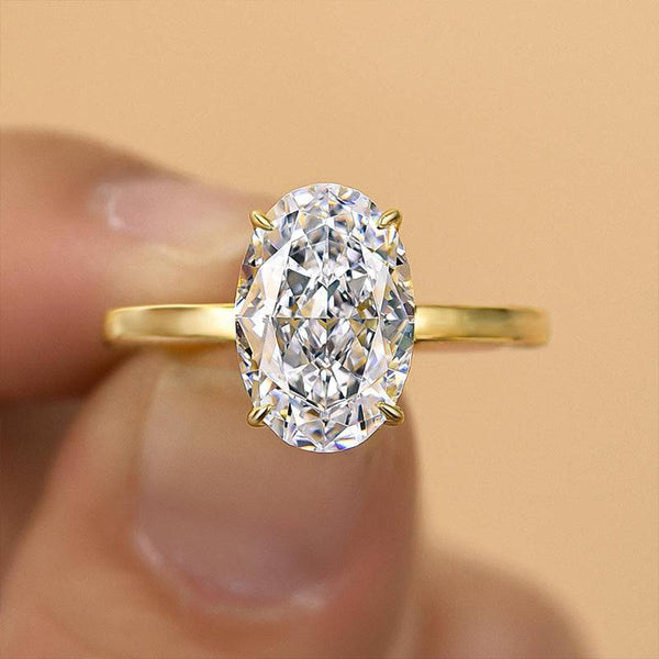 Louily Luxury Crushed Ice Oval Cut Engagement Ring