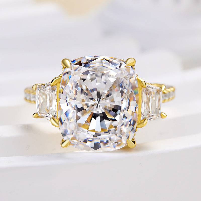 Louily Luxury Cushion Cut Engagement Ring In Sterling Silver - louilyjewelry