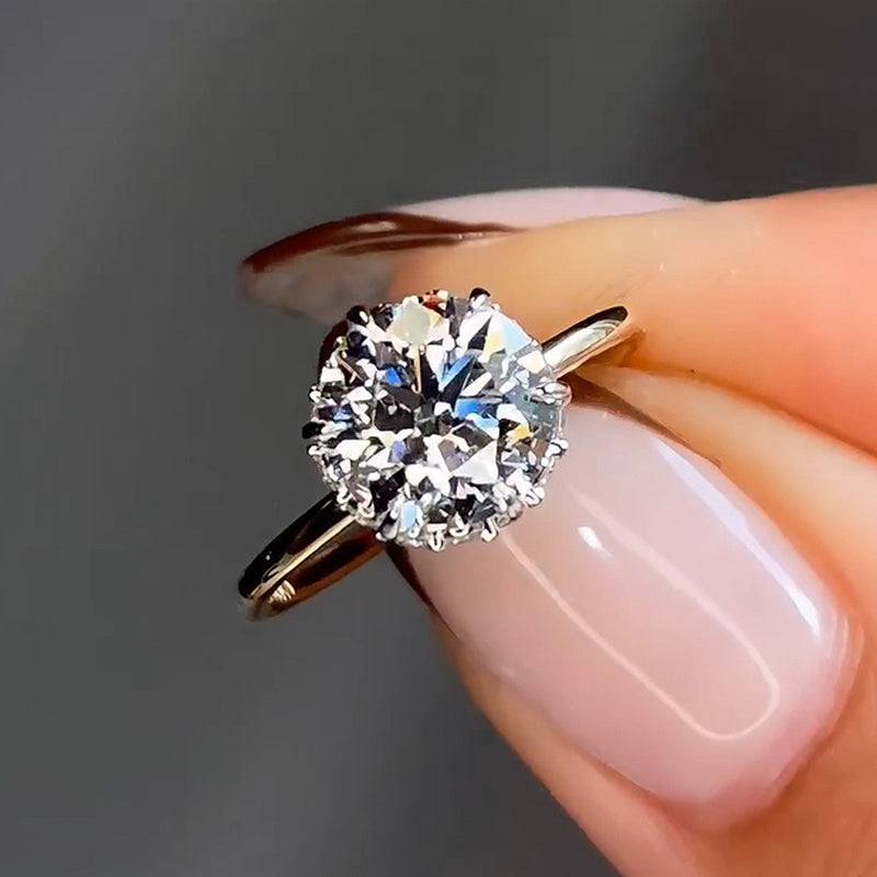 Louily Precious Moissanite Two-tone 2.0 Carat Engagement Ring - louilyjewelry