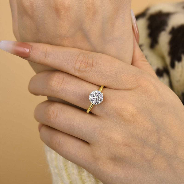 Louily Precious Two-tone 2.0 Carat Moissanite Engagement Ring