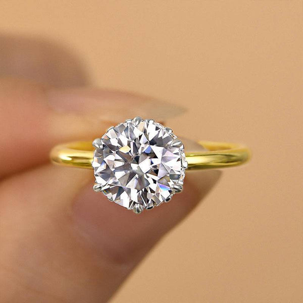 Louily Precious Two-tone 2.0 Carat Moissanite Engagement Ring