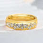 Louily Precious Yellow Gold Round Cut Wide Wedding Band - louilyjewelry