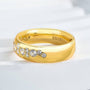 Louily Precious Yellow Gold Round Cut Wide Wedding Band - louilyjewelry