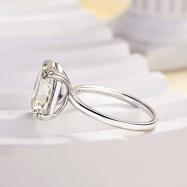 Louily Sparkle Oval Cut Engagement Ring In Sterling Silver