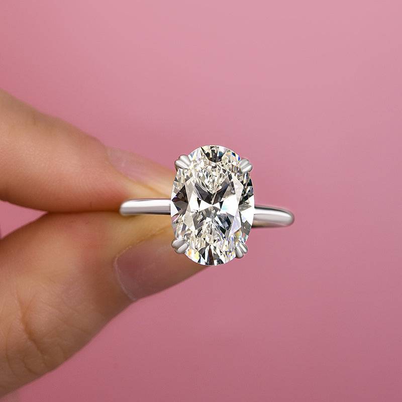 Louily Sparkle Oval Cut Engagement Ring In Sterling Silver - louilyjewelry