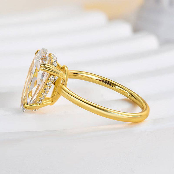 Louily Sparkle Pear Cut Yellow Gold Engagement Ring