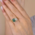 Louily Special Double Stones Design Emerald & Pear Cut Engagement Ring In Sterling Silver - louilyjewelry