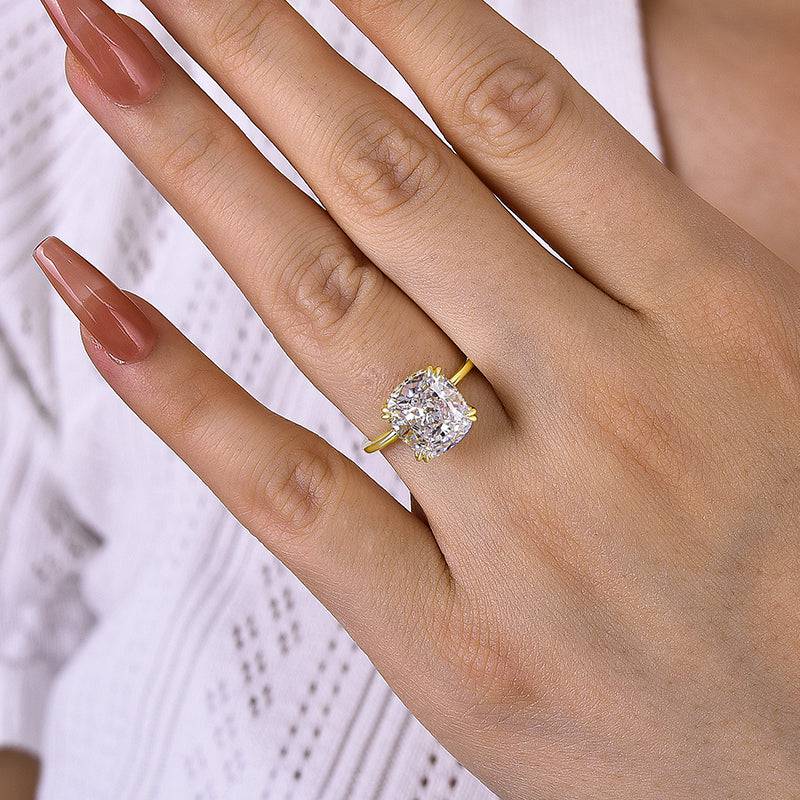 Louily Stunning Cushion Cut Engagement Ring In Sterling Silver - louilyjewelry