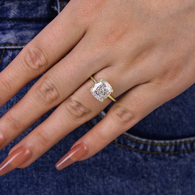 Louily Stunning Cushion Cut Engagement Ring In Sterling Silver - louilyjewelry