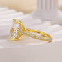 Louily Stunning Yellow Gold Cushion Cut Engagement Ring In Sterling Silver - louilyjewelry