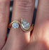 Louily Unique Double Stones Design Pear & Round Cut Engagement Ring In Sterling Silver - louilyjewelry