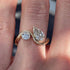 Louily Unique Double Stones Design Pear & Round Cut Engagement Ring In Sterling Silver - louilyjewelry