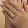 Louily Unique Yellow Gold Emerald Cut Bezel Engagement Ring In Sterling Silver - louilyjewelry