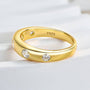 Louily Vintage Yellow Gold Round Cut Wide Wedding Band - louilyjewelry