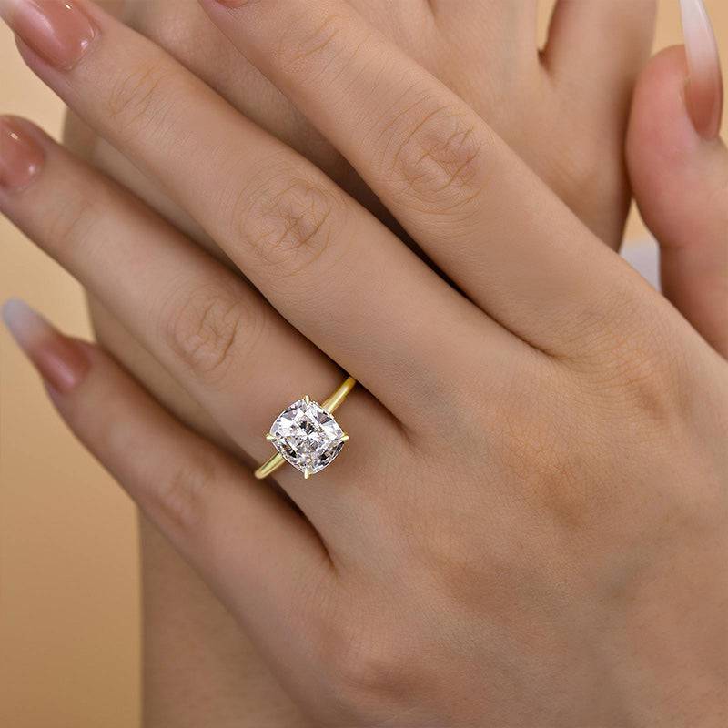 Louily Elegant 3.0 Carat Cushion Cut Engagement Ring for Women In Sterling Silver - louilyjewelry