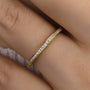 Louily Yellow Gold Channel Set Curved Half Wedding Band - louilyjewelry