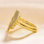 Louily Yellow Gold Pave Heart shaped Wedding Band Set In Sterling Silver - louilyjewelry