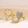 Louily Yellow Gold Pave Heart shaped Wedding Band Set In Sterling Silver - louilyjewelry