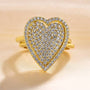 Louily Yellow Gold Pave Heart shaped Wedding Band Set In Sterling Silver - louilyjewelry