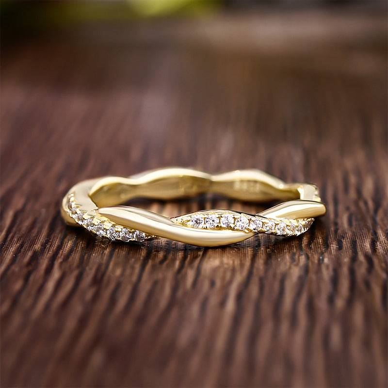 Louily Twist Eternity Wedding Band for Women In Sterling Silver - louilyjewelry