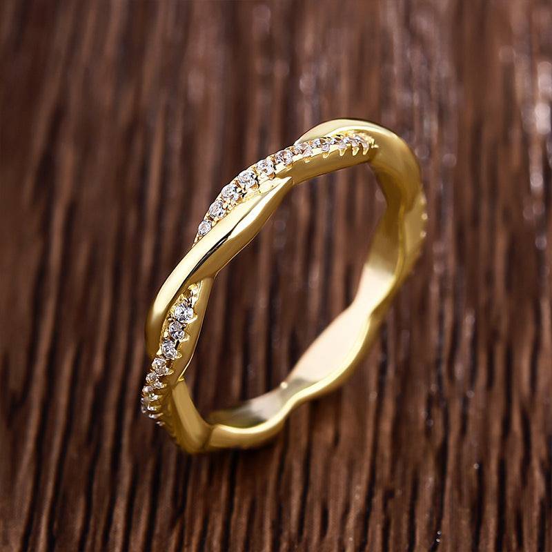 Louily Twist Eternity Wedding Band for Women In Sterling Silver - louilyjewelry