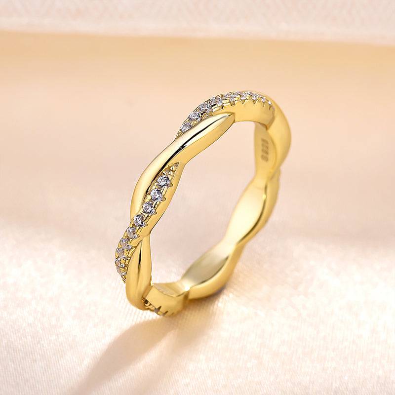 Louily Twist Eternity Wedding Band for Women In Sterling Silver - louilyjewelry
